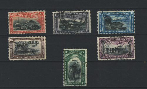 Kongo Belgien Kolonien Afrika used SET BRIEFMARKEN FLUGZEUGE LOT (Kongo 384 )