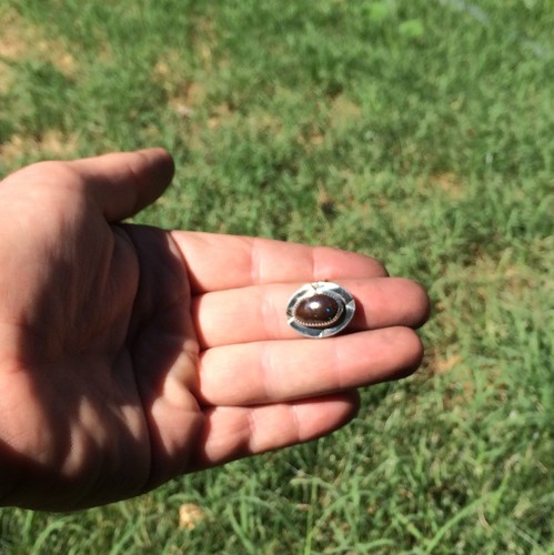 25 Ct Tw Untreated Australian Boulder Opal Handmade Sterling Silversmith Ring - Picture 8 of 10