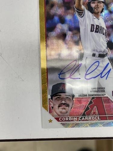 2023 Topps Cromo Corbin Carroll Gold Wave automático/50 - Imagen 5 de 6