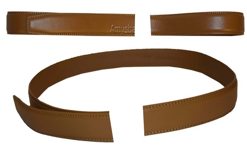 Correa cinturón hombre piel camel talla xl. 43" correa cuero genuino correa nueva solamente - Imagen 13 de 15