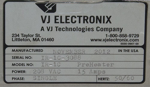 VJ Electronix/Technologies IR-1C Infrared SMT PCB Board Preheater/Pre-Heater - Bild 7 von 7