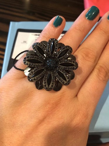 LANVIN, Begues Flower Cocktail Ring *Brand New Gift Box Blue SWAROVSKI - Picture 9 of 9
