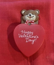American Greetings Valentines Vintage Heart Pin w/ Pop Up Bear Plastic