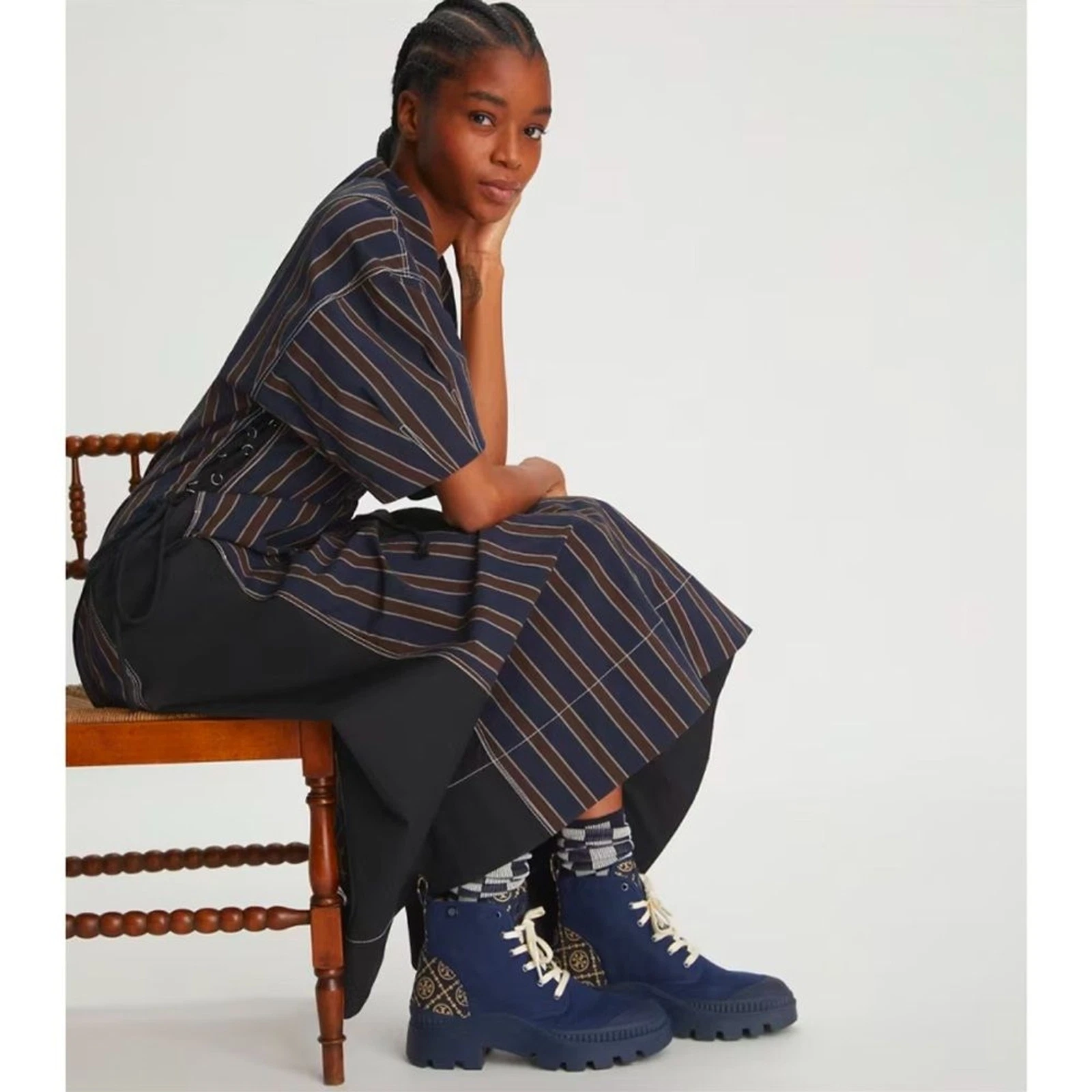 Abito da marinaio a righe Tory Burch taglia 0 vendita al dettaglio $798