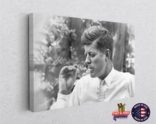 John F. Kennedy U.S. President Smoking Canvas Prints Décor Art Print Wall