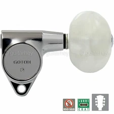 NEW Gotoh SG301-P1 Tuning Keys L3+R3 w/ Large PEARLOID Buttons Set 3x3 - CHROME