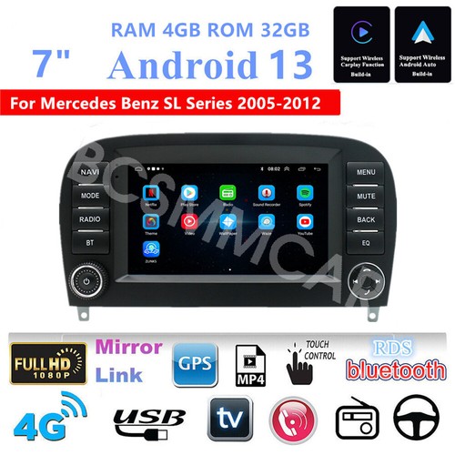 Android 13 Touch Screen 4+32G Fit For Mercedes Benz R230 SL600 SL65 2005-2012 - Picture 3 of 22