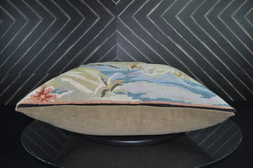 Funda de almohada de lana hecha a medida con punta de aguja Pato en estanque cojín negro 20x20 - Imagen 14 de 21