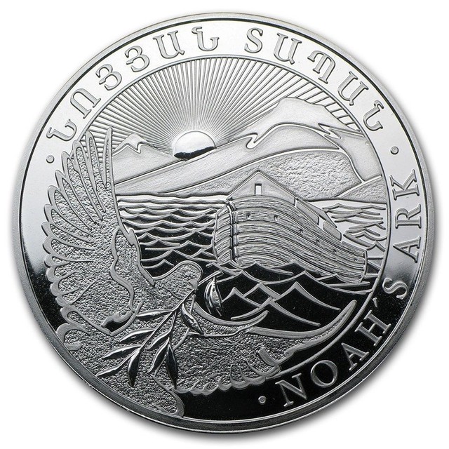 NOAH/'S ARK 1 Oz SILVER COLOR COLORED MINTAGE 100 PCS COA ARMENIA 2017 500 D