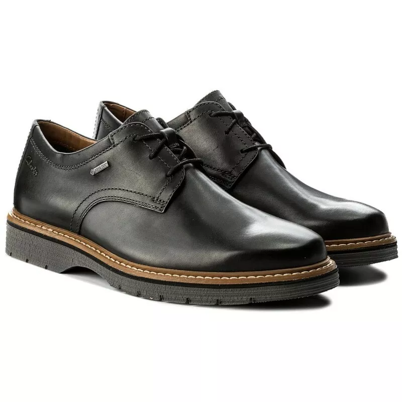 Clarks Mens Newkirk Go Gtx Brown Black Lea WIDE