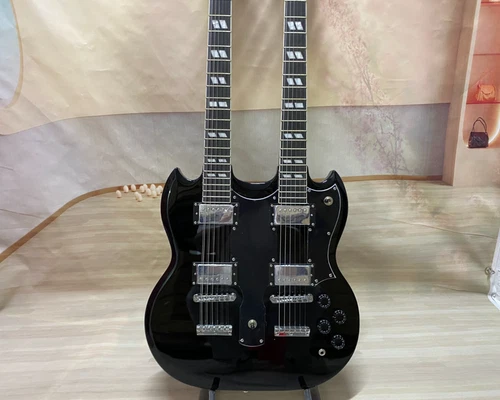 Black Double Headed EDS-1275 Double neck VOS Electric Guitar  USA free ship