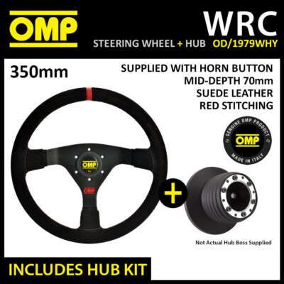 RENAULT CLIO 172 182 CUP 98-06 OMP WRC RED 350mm SUEDE LEATHER STEERING WHEEL