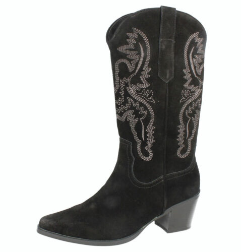 Bota de Vaquero Damas Spot On Gamuza Cuero Cremallera F5R1249 - Imagen 2 de 21