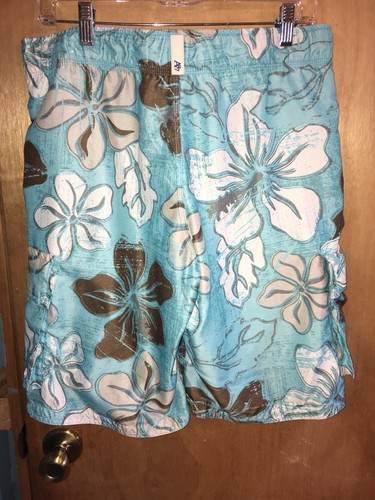 Men's Aeropostale Swimming Trunks Board Shorts Swim Aqua Small Aero Pockets - Picture 2 of 8