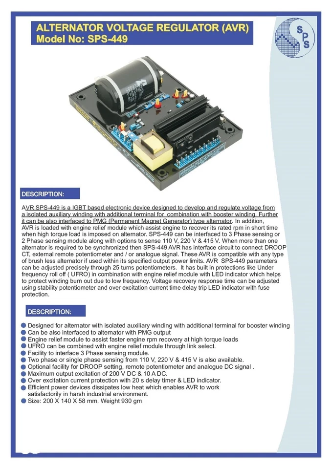 LEROY SOMER R449 AVR Foto 2 de 4