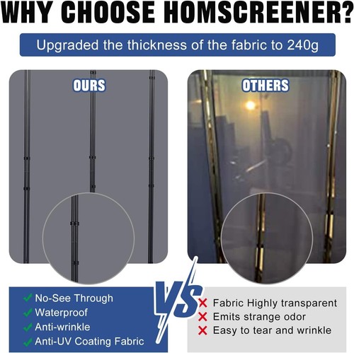 Adjustable Room Partition - Foldable 88'' Wide Divider for Efficient Space Use - Picture 4 of 9