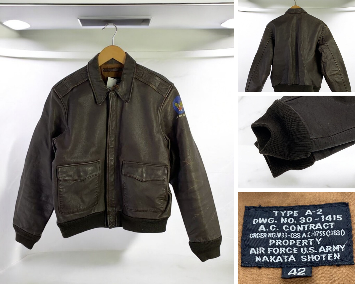 Nakata Shoten A-2 Flight Jacket 42 Brown Leather 30-1415 | eBay