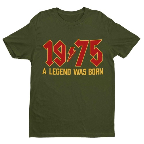 Camiseta 50 cumpleaños para 2025 1975 A Legend Was Born retro fuente Heavy Metal - Imagen 3 de 15