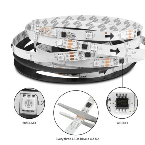led Strip RGB 5050 Programmable Addressable WS2811 IC Decoration Kitchen light - Picture 2 of 5