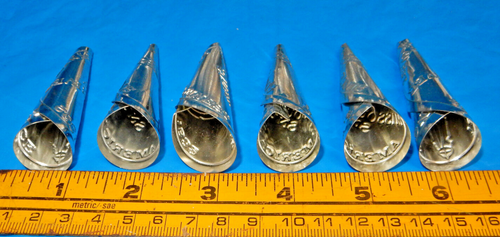 JINGLE CONES, NATIVE TRIBAL CRAFTS, POW WOW, REGALIA, 2.5", TIN: SILVER OR GOLD - Picture 15 of 40