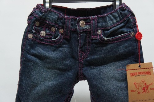 TRUE RELIGION GIRL'S JULIE SUPER T WITH PURPLE STITCHES JEANS 6 - Picture 2 of 5