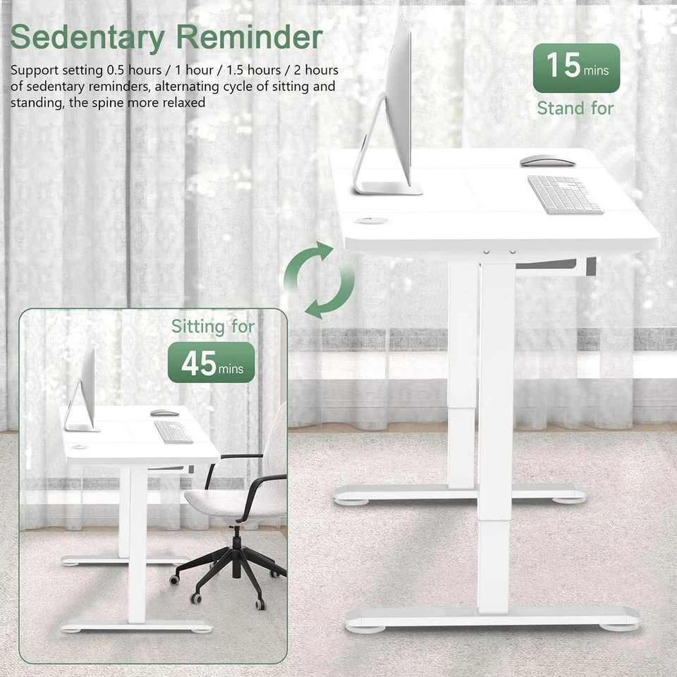 Höhenverstellbarer Schreibtisch Stehschreibtisch Elektrisch 160x70cm Stauraum - Bild 3 von 4