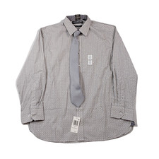 Nick Graham Slim-Fit Performance Dress Shirt  Tie Set Mens Large 16-16.5 32/33