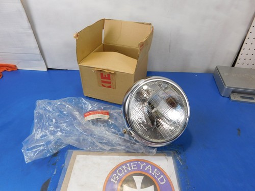 NEW 7" CHROME BOTTOM MOUNT HEADLIGHT W BULB 1949-1959 HARLEY PANHEAD #67710-49