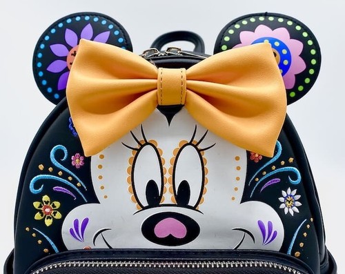 LOUNGEFLY DISNEY MINNIE MOUSE SUGAR SKULL DIA DE LOS MUERTOS MINI BACKPACK - NWT - Picture 2 of 8