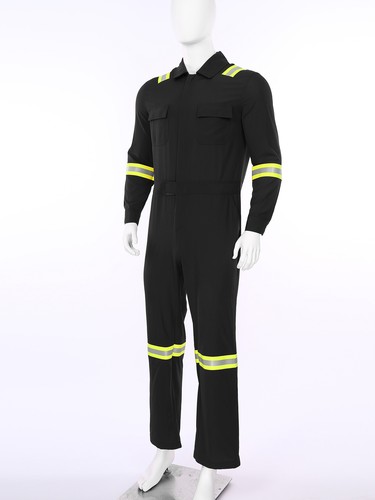 Men Overalls Reflective Coveralls Uniforms Jumpsuits Mechanic Turn-Down Collar - Picture 19 of 62