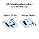 M8 Furniture Fixing Brackets Plates Straight /Angled Design for Feet Table Legs