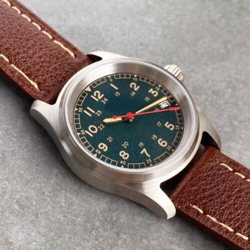 Orologio Da Uomo 20ATM Small 36mm Tandorio Quadrante Verde NH35A Automatico Vetro Zaffiro - Foto 10 di 10
