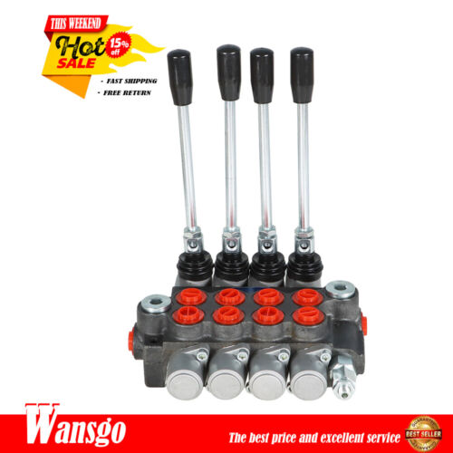 Hydraulic Directional Control Valve 4 Spool 11gpm BSPP Interface - Picture 1 of 8