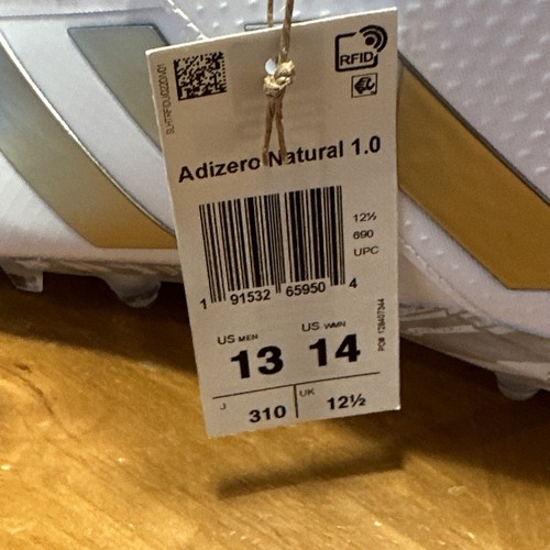 Men’s Adidas Adizero Natural 1.0 Lacrosse / Football Cleats White FU9452 Size 13 - Picture 6 of 6