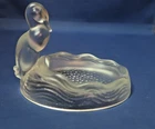Vintage Fenton Verlys Clear Satin Glass Duck Soap Dish Art Deco Style