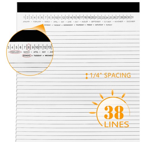 6 Pack Legal Pads 8.5" x 11" Note Pads with Date on Top, 50 Sheets Lined Pape... - Picture 2 of 7