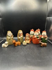 Sm Dol Ceramic Nativity Scene Figurines tii Collections X3980 11 pc Set