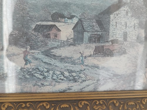 Set Of 3 Ornate Framed Prints Of Vintage Or Antique Outdoor Scene, Plastic Frame - Picture 10 of 21