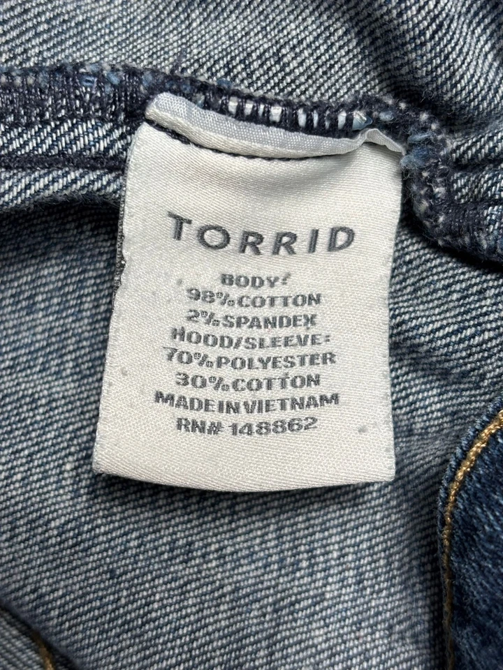 Chaqueta de Camionero Denim Torrid para Mujer 12 Sudadera con Capucha Tejida Grunge Trabajo Informal Campamento Rancho Foto 4 de 4