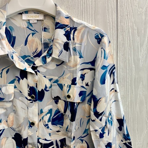 Yumi Kim Into The Wild Silk Blue Surfer Dress Large NWT - Picture 2 of 6