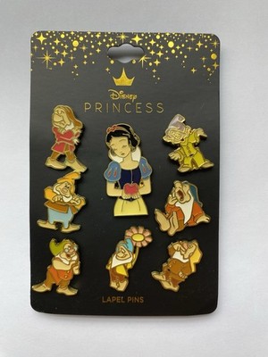Walt Disney's Snow White and the Seven Dwarfs Figures Metal Enamel Pin Set of 8