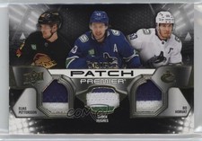 2022-23 Premier Jersey Relics /15 Elias Pettersson Quinn Hughes Triple Patch