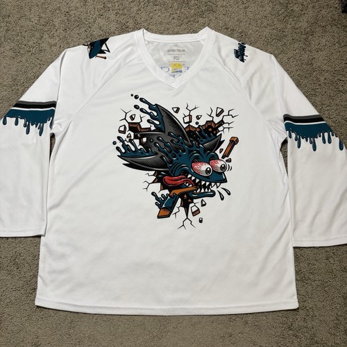San Jose Sharks Hockey Trikot SGA Shark Freak Medium Designed By Jimbo Phillips