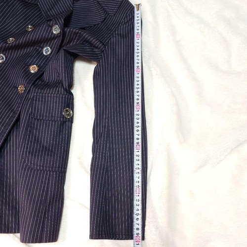 Burberry London Navy Striped Silk-Blend Trench Coat, Size 38 From Japan 0819006 - Picture 18 of 24