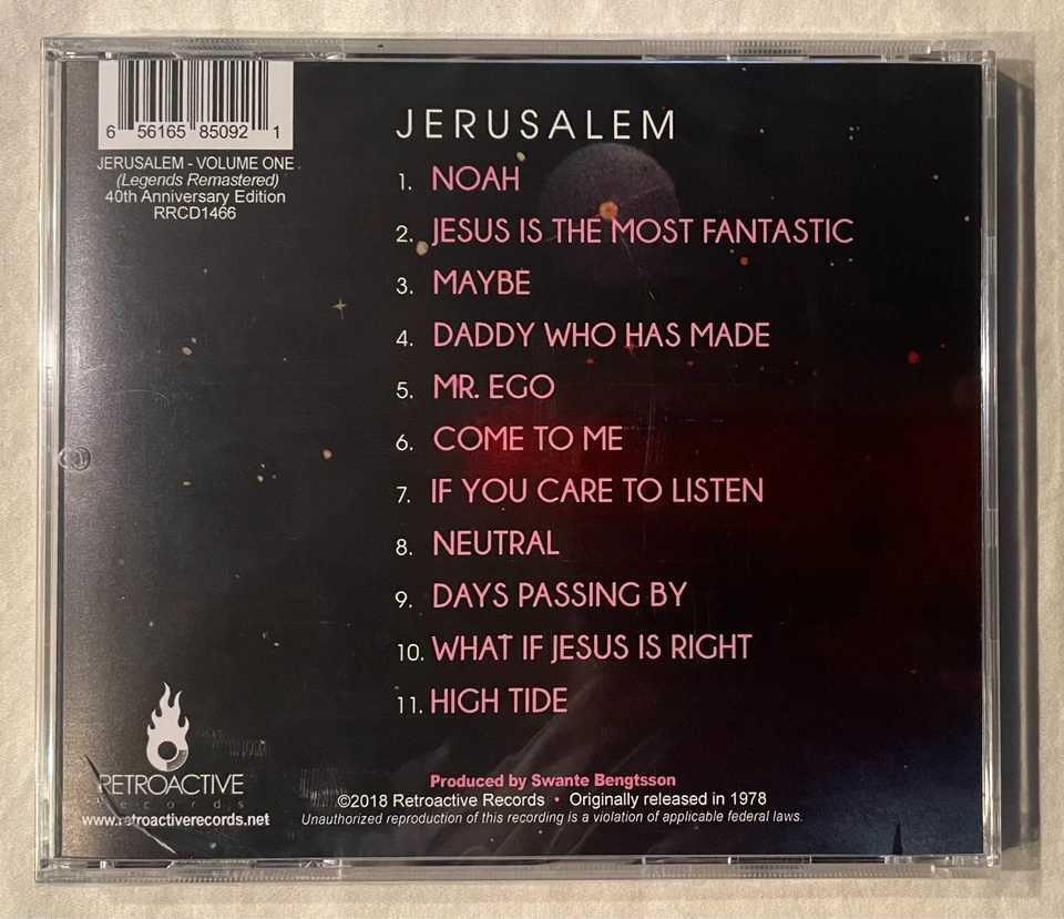 Jerusalem - Volume One (40th Anniversary 2018 Remastered CD-RRCD1466) Christian Foto 2 de 2