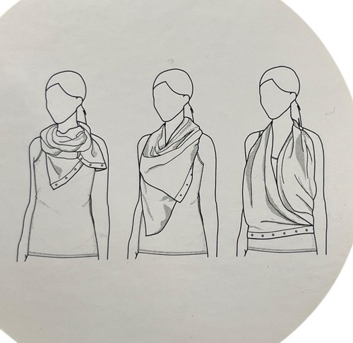 Weicher dicker Schal Halstuch Vinyasa Druckknopfverschluss wendbar cranberry rosa Nadelstreifen - Bild 18 von 18