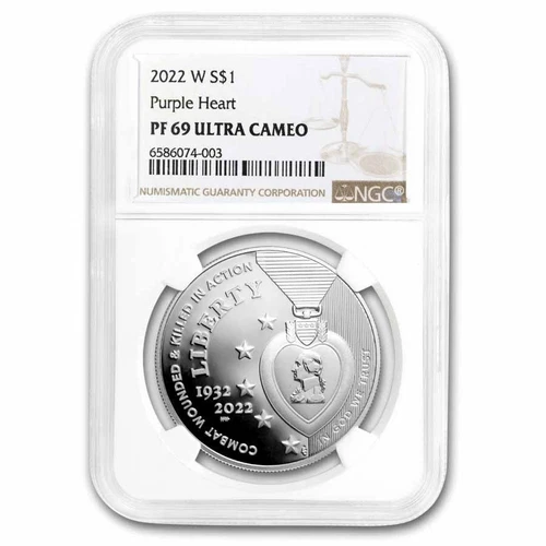 2022-W Purple Heart Hall of Honor $1 Silver PF-69 NGC