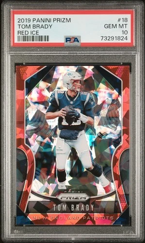 2019 PANINI PRIZM RED ICE #18 TOM BRADY PSA 10