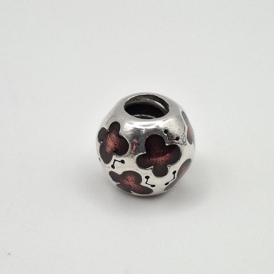 Pandora 925 ALE Sterling Silver Purple/Burgundy Butterflies Charm 790438EN07 - Image 2 of 4