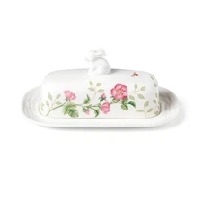 Lenox 893455 Butterfly Meadow Bunny Covered Butter Dish